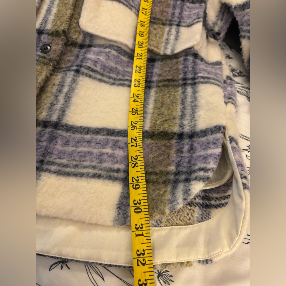Zara Checkered Teddy Jacket - Purple and Green - Picture 11 of 11